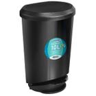 Lixeira 10 Litros Com Pedal Label Preto Inox Arqplast 1 Un