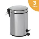 Lixeira 3L Inox Banheiro, Cozinha Escritório