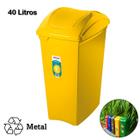 Lixeira 40 Litros Seletiva Amarela Para Metal Cesto De Lixo Tampa Basculante - SR64/23 Sanremo