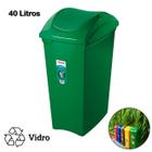 Lixeira 40 Litros Seletiva Verde Para Vidro Cesto De Lixo Tampa Basculante - SR64/24 Sanremo