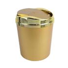 Lixeira 5 Litros Tampa Basculante Metalizada Plástica Banheiro Dourado - AMZ