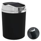 Lixeira 5 Litros Tampa Basculante Metalizado Cesto Lixo Banheiro - 867.1 Utility