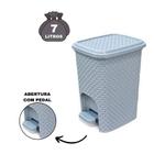 Lixeira 7 Litros Multiuso Com Pedal Cinza Montada Cozinha Banheiro Escritório Quarto Cesto Lixo Plástico Tampa
