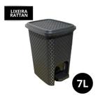 Lixeira 7 Litros Multiuso Pedal Preto Montada Fácil Limpar