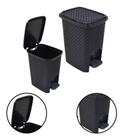 Lixeira 7 Litros Rattan Com Pedal Montada PRETO 25738PM Arqplast