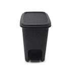 Lixeira 7l c/ pedal rattan preta arqplast