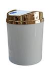 Lixeira cesto lixo 5 litros tampa basculante cozinha banheiro cromado rose gold
