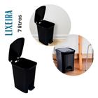 Lixeira cesto lixo com Pedal Trama Rattan 7 litros Preta - ARQPLAST