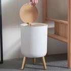 Lixeira Com Pés de Madeira Moderna Com Tampa de Pressão Para Sala Banheiro Cozinha Escritório 10L/7L/2L