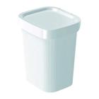 Lixeira com tampa 4,6 Litros para cozinha banheiro consultório lavabo cesto lixo branco frisos