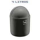 Lixeira com Tampa p Banheiro Gourmet Preto 4L - UZ