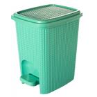 Lixeira de banheiro com pedal verde 7 litros plástico cesto lixo pequeno lavabo quarto bebe plasútil