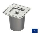 Lixeira de Embutir Tramontina Clean Square em Aço Inox com Balde Plástico 5 L