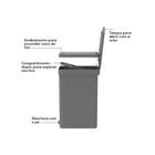 Lixeira de Pedal OU Trium 20 Litros com Duplo Compartimento Chumbo