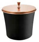 Lixeira De Pia Cesto De Lixo 3 Litros Banheiro Cozinha Preto Com Tampa De Aço Inox Cobre Rose Gold Forma