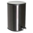 Lixeira Debacco Multiuso Aço Inox Redonda com Pedal Preta 5 Litros 200380305