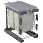 Lixeira Deslizante Inox Dupla 18L cada Tampa Articulada 36,5x50x54cm Masutti