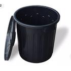 Lixeira eco 60 litros preta com tampa - 848