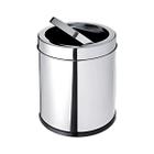 Lixeira Inox 3l Inox Basculante Banheiro Cozinha Escritório C/ Pedal