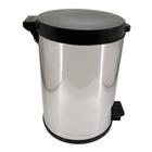 Lixeira Inox com Pedal e Tampa Preta 10.50LT