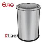 Lixeira Inox Com Tampa Basculante 12 Litros Inox -euro Home