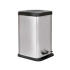 Lixeira Inox Pedal Quadrada Mor Jaspe 12L Balde Removivel