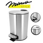 Lixeira Lixo Aço Inox 3 Litros Redonda com Pedal Mimo Style