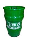 Lixeira Metalica Tambor Lixo Reciclavel Tonel 50Lt