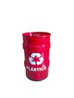 Lixeira metalica tambor reciclagem plastico tonel 50lt