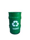 Lixeira Metalica Tambor Reciclagem Vidro Tonel 50Lt