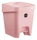 Lixeira Pedal Cozinha/banheiro Slim Premium 15l Rosa Uz - UZ