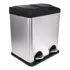 Lixeira pedal inox duo coleta 30 litros