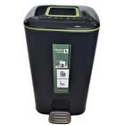 Lixeira Pedal Retangular c/porta sachet - 12L Preta / Verde