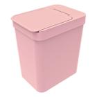 Lixeira Plástica Com Porta Sacos 5 Litros Soprano Cozinha Lavabo Banheiro Rosa