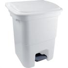 Lixeira Plasvale Com Pedal 50L Branca Quadrada