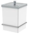 Lixeira Quadrada 6,5L Com Suporte Ventosa Cor Branco/Cromado