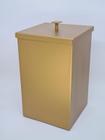 Lixeira Quadrada Aço Inox Dourado Fosco 7.8l