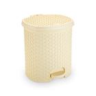 Lixeira Rattan Com Pedal 15 Litros Cozinha Banheiro Lavabo