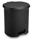 Lixeira Rattan com Pedal 6 Litros Black