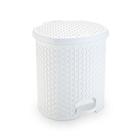 Lixeira Rattan Com Pedal 6 Litros Cozinha Banheiro Lavabo