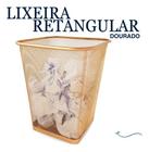 Lixeira Retangular Dourado Ouro 12l para Loja Escritorio Top - Markys Store