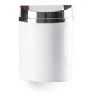 Lixeira Tampa Basculante 5 Litros Branco Metallic Cozinha Banheiro Pia Plástico Cesto Decoração Simula Inox Redonda