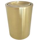 Lixeira tampa giratoria cesto italy liso alto 4431dres dourado escovado 19x25cm - LOJASARAH