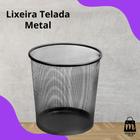 Lixeira Telada De Metal 10/12,5 Litros Preta Moderna Sala Quarto Escritório