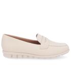 Loafer Bege Casual Couro