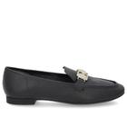 Loafer Preto Couro Salto Bloco Clássico Bridão - Usaflex