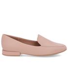 Loafer Rosa Liso Básico Couro