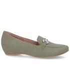 Loafer Verde Couro Salto Embutido