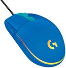 Logitech G203 Wired Gaming Mouse, 8.000 DPI, Rainbow Optical Effect LIGHTSYNC RGB, 6 Botões Programáveis, Memória a Bordo, Mapeamento de Tela, Computador PC/Mac e Laptop Compatível - Azul