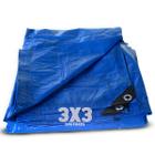 Lona 3x3 Impermeável Plastico Encerado Azul Multiuso Reforçada 105 Micras
